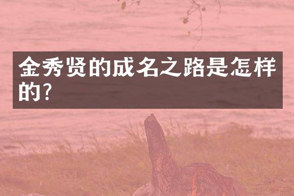 金秀贤的成名之路是怎样的？