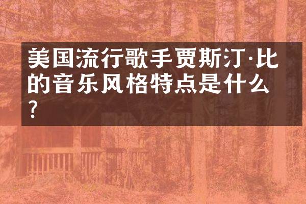 美国流行歌手贾斯汀·比伯的音乐风格特点是什么？
