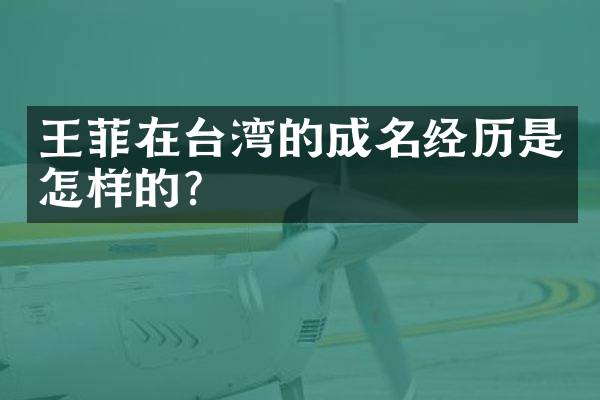 王菲在台湾的成名经历是怎样的？