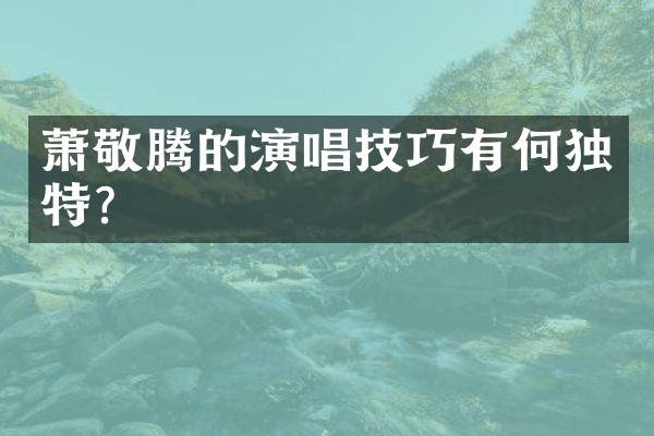 萧敬腾的演唱技巧有何独特？