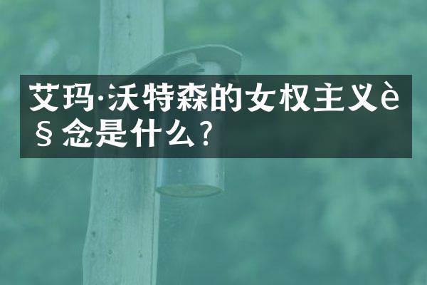 艾玛·沃特森的女权主义观念是什么？