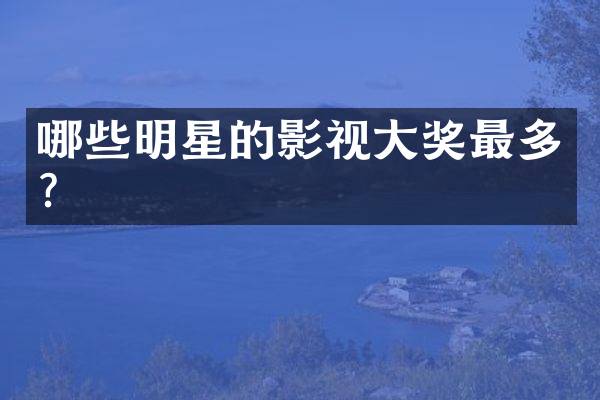 哪些明星的影视大奖最多？