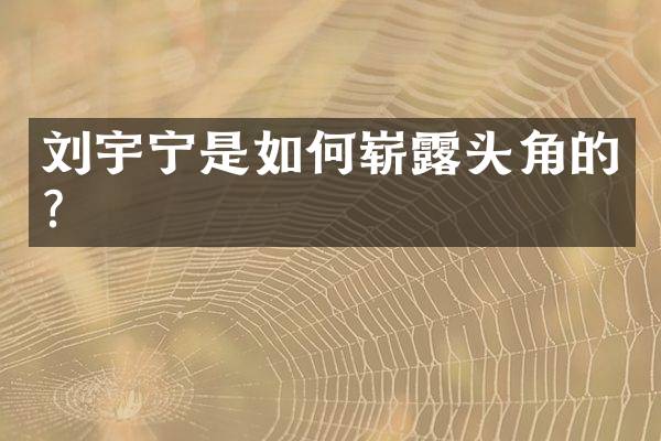 刘宇宁是如何崭露头角的？