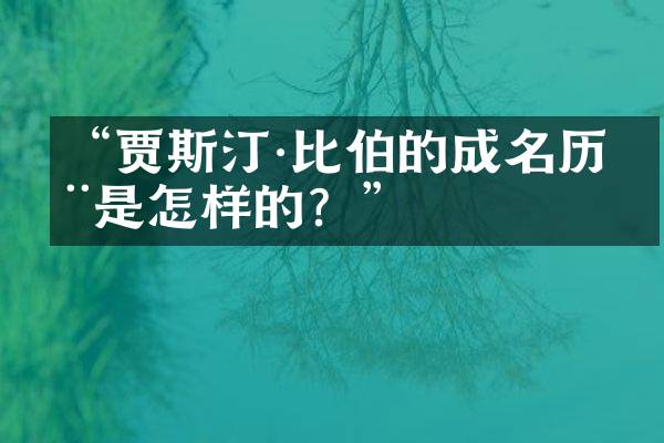 “贾斯汀·比伯的成名历程是怎样的？”