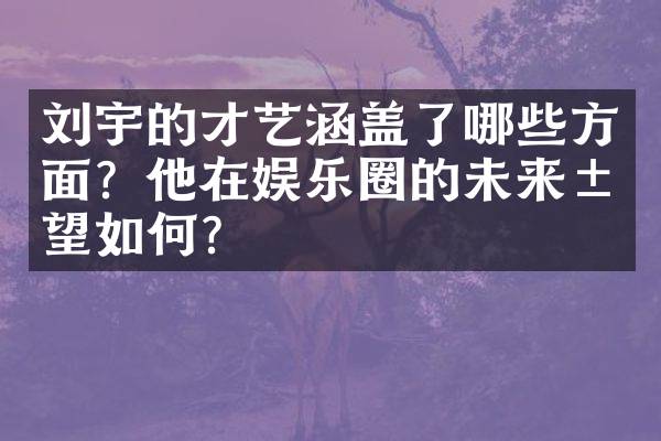 刘宇的才艺涵盖了哪些方面？他在娱乐圈的未来展望如何？