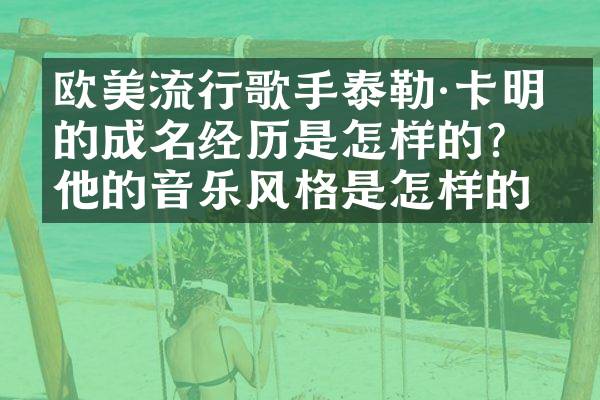 欧美流行歌手泰勒·卡明斯的成名经历是怎样的？他的音乐风格是怎样的？