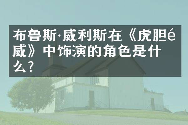 布鲁斯·威利斯在《虎胆龙威》中饰演的角色是什么？