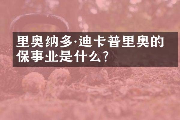 里奥纳多·迪卡普里奥的环保事业是什么？