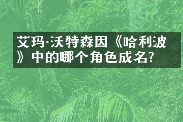 艾玛·沃特森因《哈利波特》中的哪个角色成名？