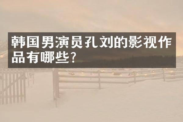 韩国男演员孔刘的影视作品有哪些？