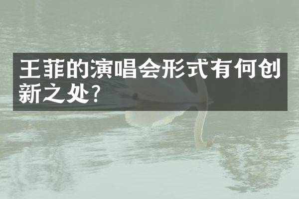 王菲的演唱会形式有何创新之处？