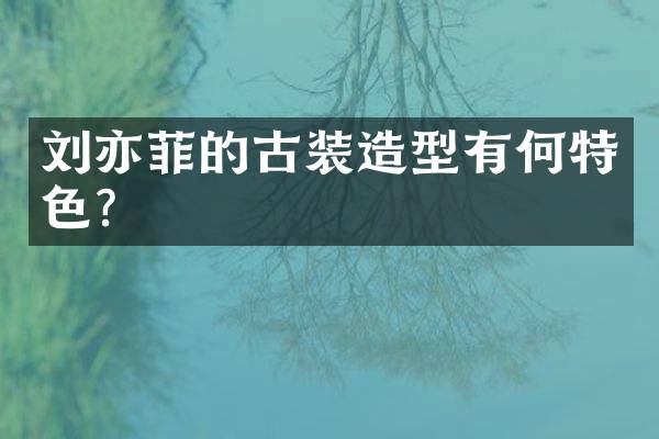 刘亦菲的古装造型有何特色？