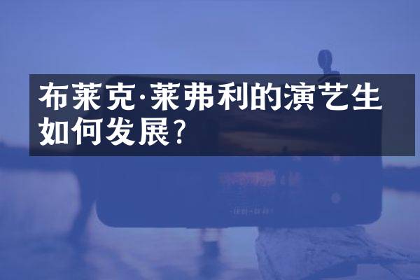 布莱克·莱弗利的演艺生涯如何发展？